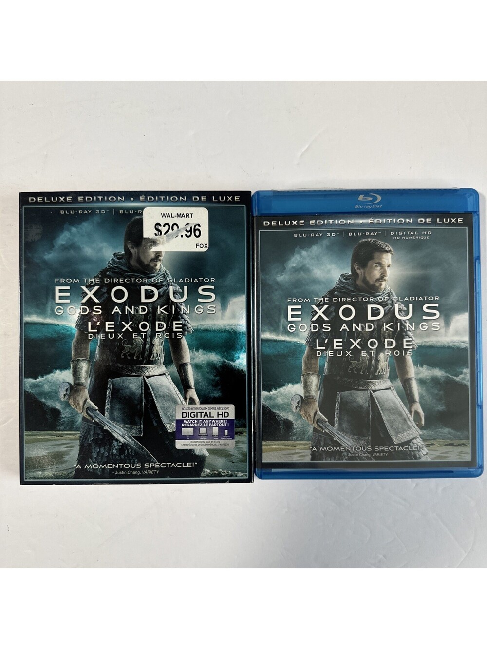 Exodus Gods and Kings Deluxe Edition Blu-ray 3D 3-Disc w/ Slipcover